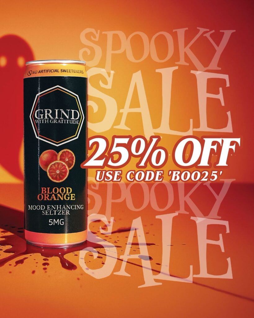Grind with Gratitude Halloween 2025 promo - 25% off 'BOO25'