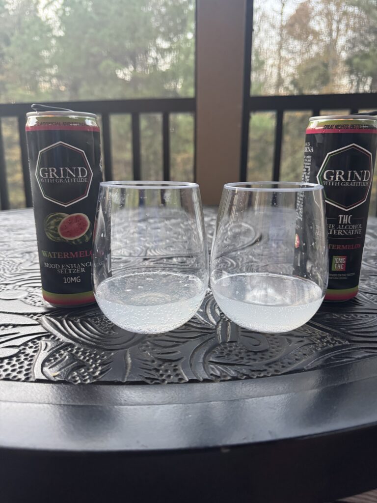 Can Graphics on Grind with Gratitude 10mg Watermelon from two separate co packers